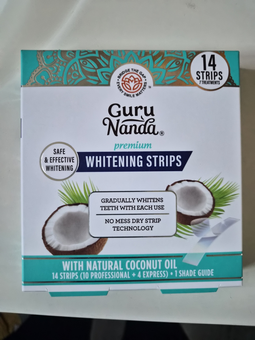 Premium Whitening Strips โ White & Teal